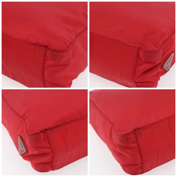 PRADA Tote Bag Nylon Red Silver Auth ti3470 - Picture 15 of 16